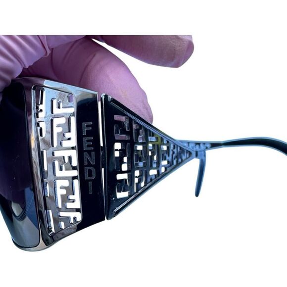 FENDI 5065 c.501/8G LARGE Sunglasses Black Silver Monogram Logo Designer Luxury main image 6